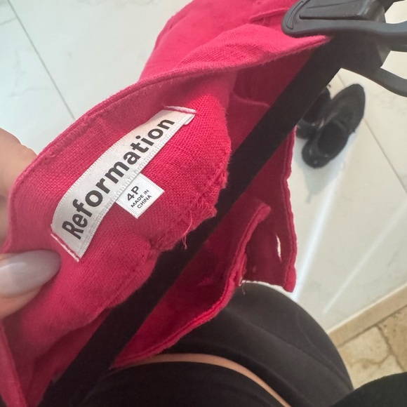 Reformation Mason Pants Pink, Size 4 Petite - Picture 6 of 6